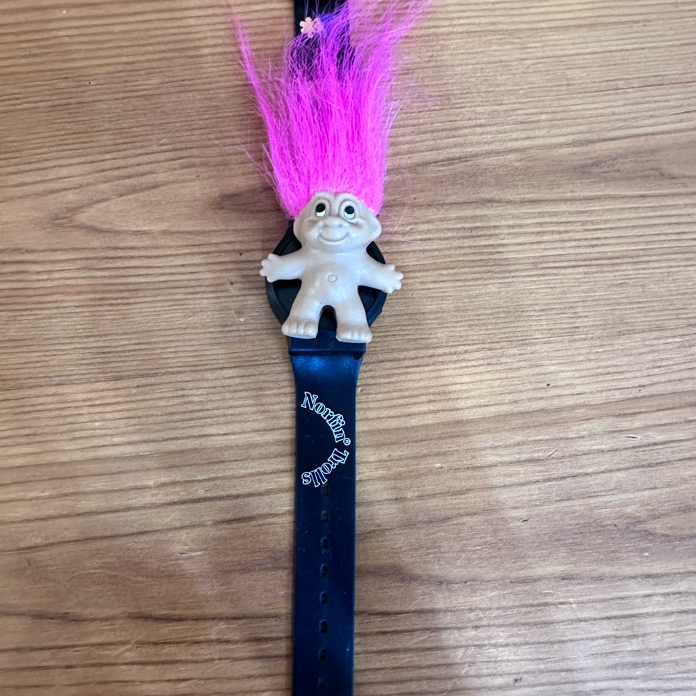 Vintage 1980’s Original Norfin Pink Hair Troll Digital Watch Mint Retro Raver